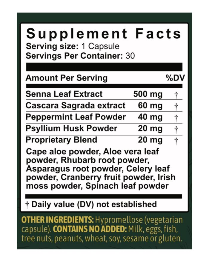 Night Flush Detox Supplement Fact Sheet
