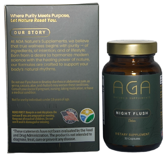 Night Flush Detox Supplement box and bottle